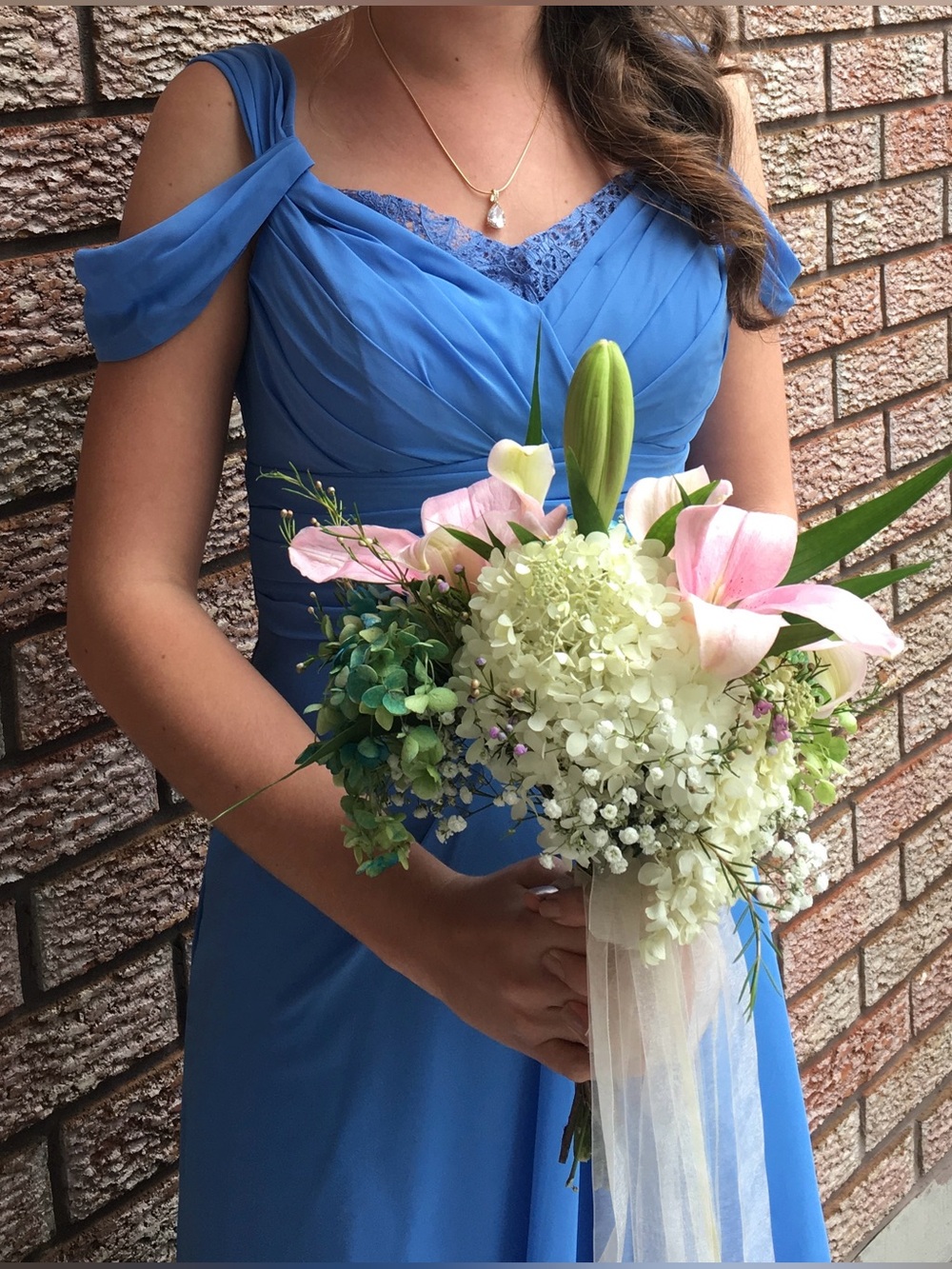 Bill Levkoff Light Blue Chiffon Bridesmaid/Evening Dress